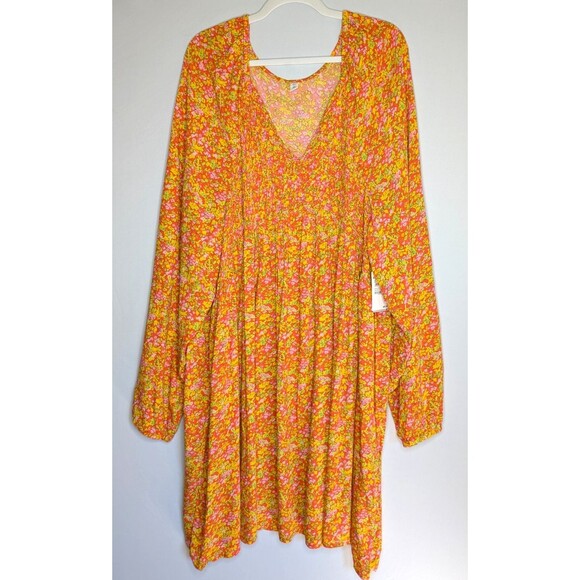 BP by Nordstrom Dress Hannah Kate Floral Long Sleeve Size 4X - Picture 1 of 5